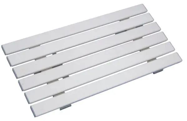 Aidapt Medina Plastic Bath Step: White rectangular bath step with five parallel slats, displayed on a white background.