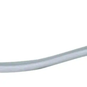 The Lotion Applicator is a white and blue bath brush with a long, curved handle and rounded bristles, designed to make it easy to reach and clean your back.