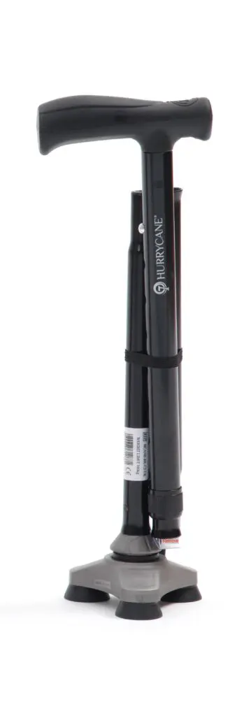 A black and grey Hurricane brand floor bicycle pump standing upright on a white background.