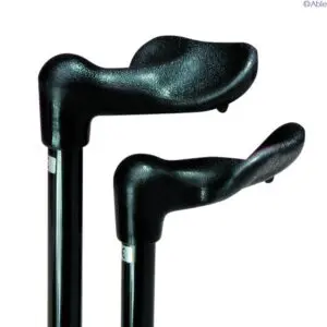 A folding, adjustable walking stick with a paisley design, called the Arthritis Grip Stick, photographed against a white background.