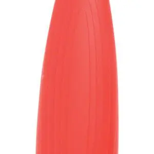 The Plastic Handle Button Hook Zip is a tool with a red plastic handle, featuring a metal wire loop on one end and a metal hook on the other, isolated on a white background.