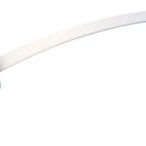 The Long-Handled Bath Sponge features a blue sponge on a long white handle with an end loop, ideal for washing hard-to-reach areas.