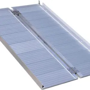 Lightweight Suitcase Ramp - 1520 mm (5 ft) made of foldable aluminium, with raised edges and a ridged non-slip surface, is shown fully extended against a white background.