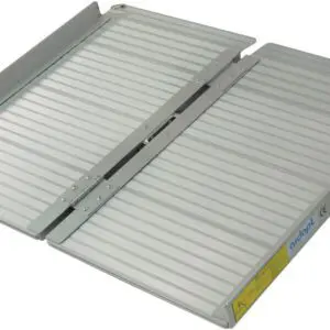 The Lightweight Suitcase Ramp - 610 mm (2 ft) is a portable, folding aluminium ramp with a ribbed surface and raised edges, displayed open on a white background.