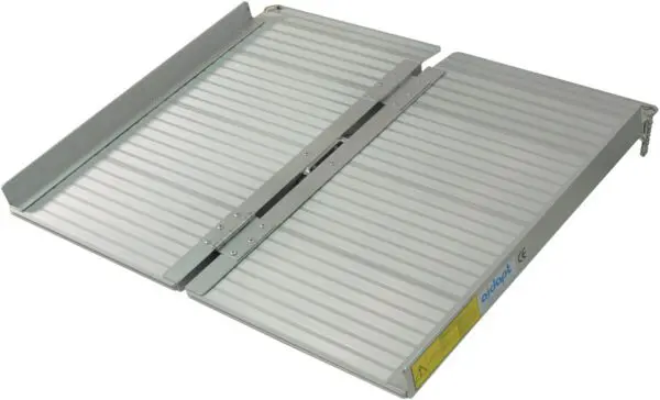 The Lightweight Suitcase Ramp - 610 mm (2 ft) is a portable, folding aluminium ramp with a ribbed surface and raised edges, displayed open on a white background.