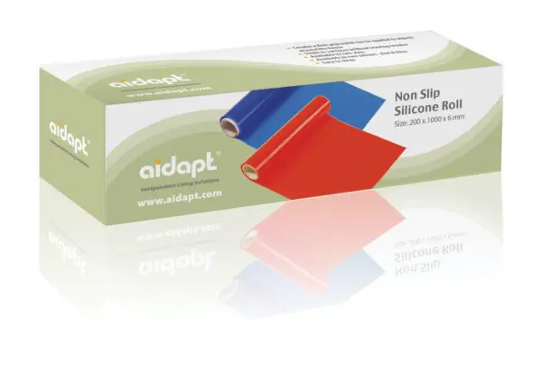 A box labelled "Non-Slip Silicone Roll" displays blue and red rolls; each roll measures 200 x 1000 x 6 mm.