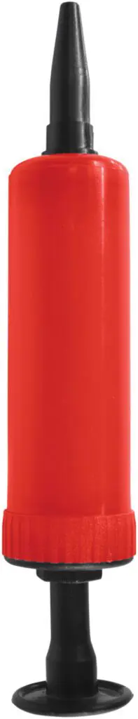 A hand-operated air pump with a narrow nozzle and flat base, designed for the Inflatable Pressure Relief Ring Cushion.
