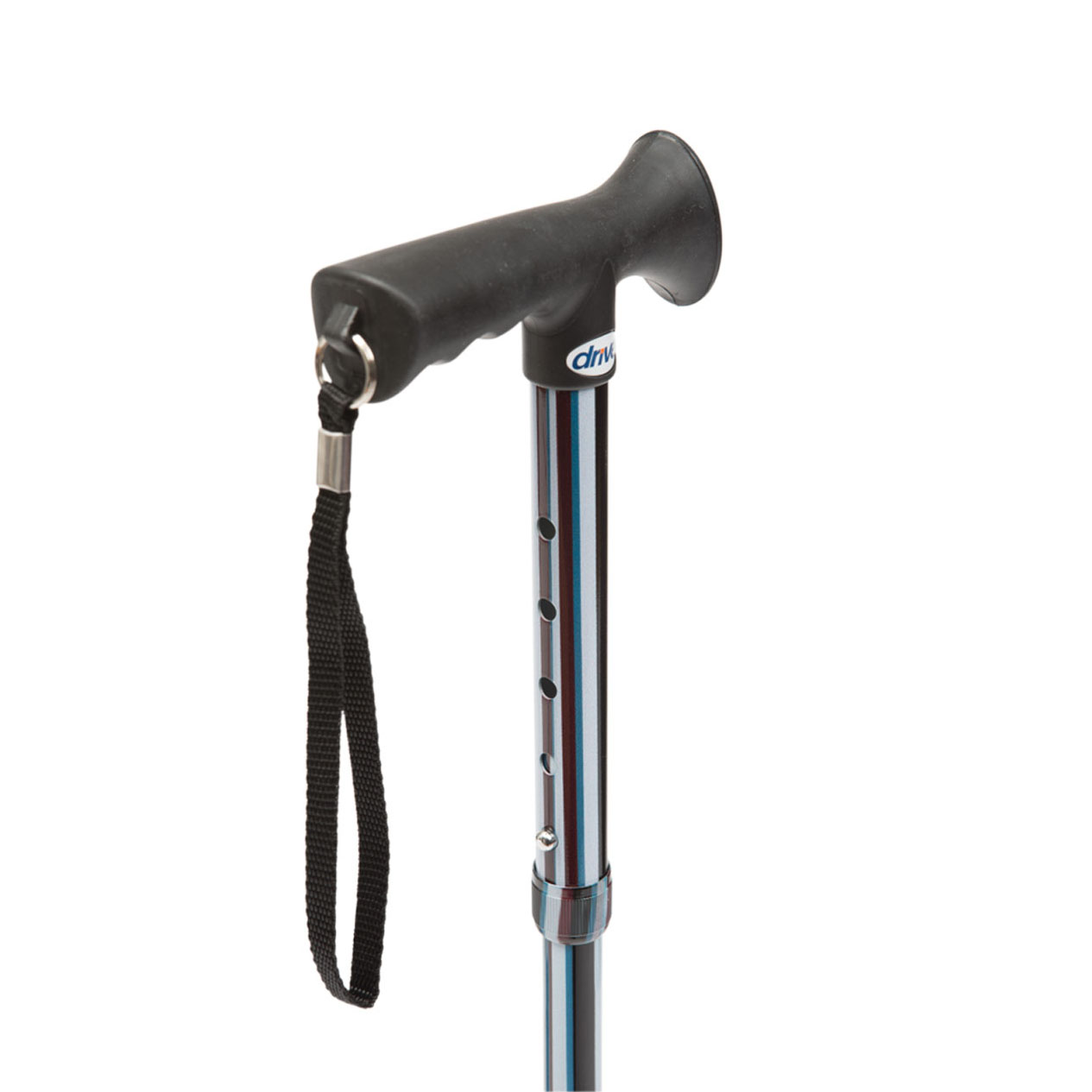 Petite Walking Sticks feature an ergonomic black handle, wrist strap, and multiple height settings, shown against a white background.