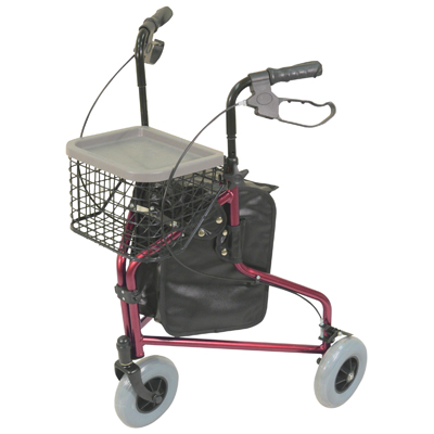 Photo of Lightweight Tri Walker with Bag and Basket RED