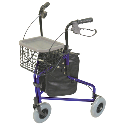 Photo of Lightweight Tri Walker with Bag and Basket - BLUE