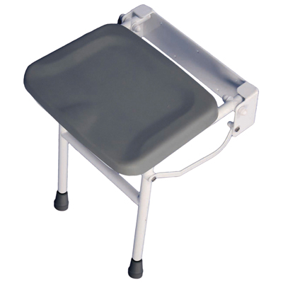 Photo of Solo Compact Padded Shower Seat with Leg - GREY