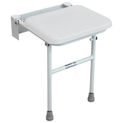 Photo of Solo Compact Padded Shower Seat with Leg - WHITE