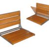 Wooden Slatted Shower Seat in Oak - Image 2